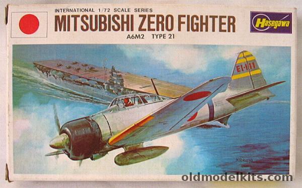 Hasegawa 1/72 Mitsubishi A6M2 Zero Type 21, JS075-100 plastic model kit